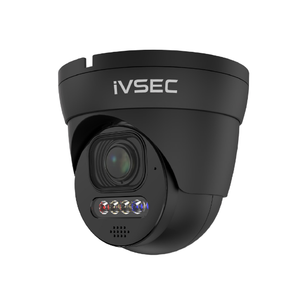 IVNC512ADX-BLK - IVSEC TURRET IP CAMERA 8MP 2.8MM-12MM MOTORISED LENS 25 FPS POE IP66 ADV DET BLACK