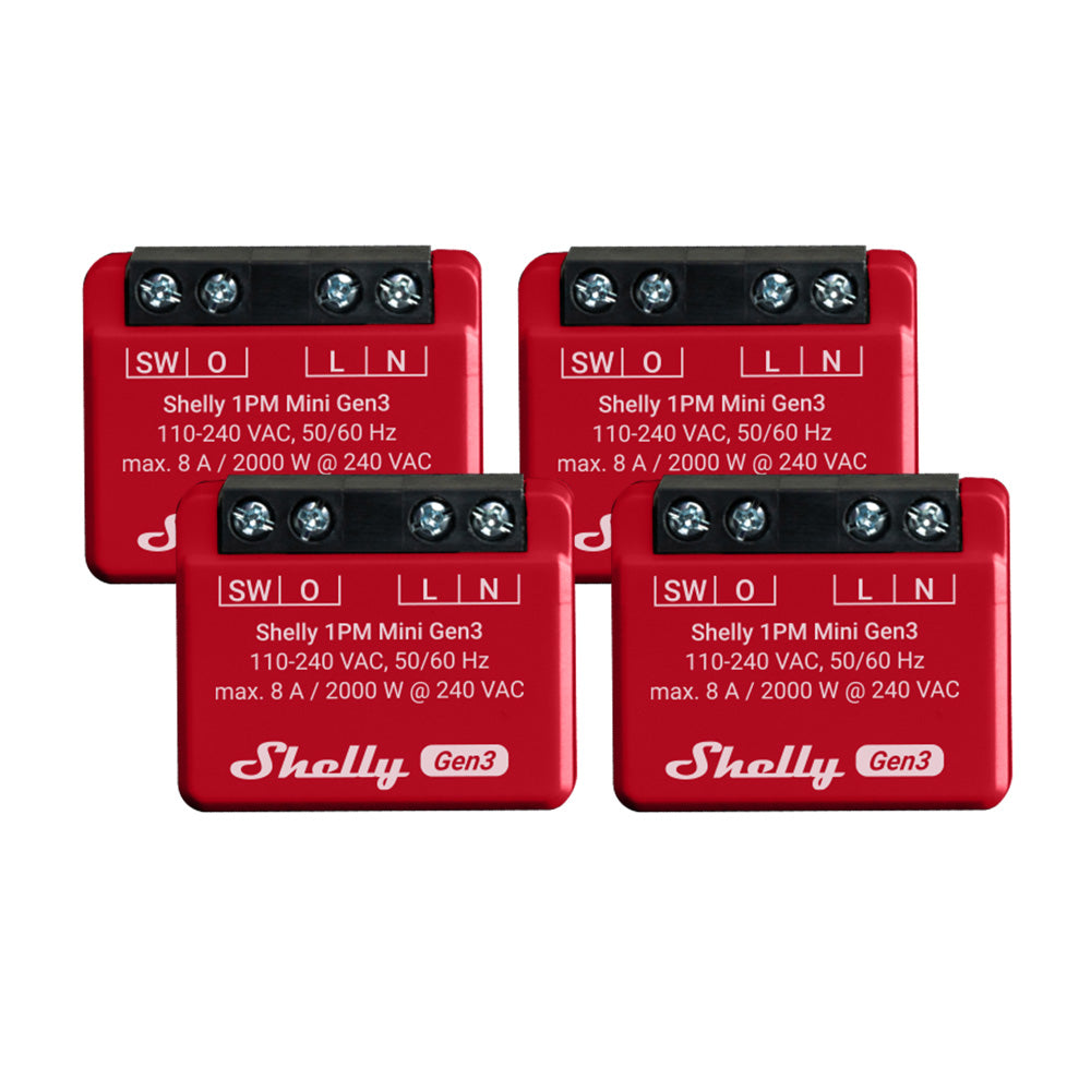 SH-SHELLY1PM-M-4PACK - SHELLY 1PM MINI GEN3 KITS
