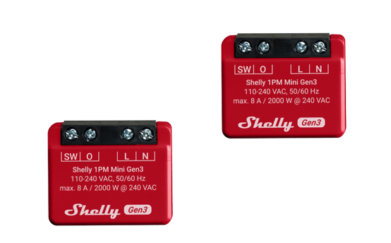 SH-SHELLY1PM-M-2PACK - SHELLY 1PM MINI GEN3 KITS