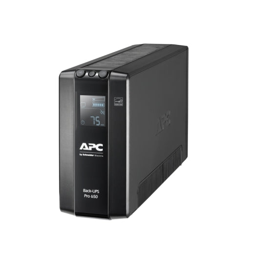 BR650MI - APC Back-UPS Pro 650VA/390W Line Interactive UPS, Tower, 230V/10A Input, 6x IEC C13 Outlets, Lead Acid Battery, LCD, AVR