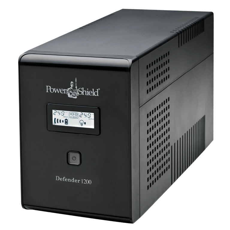 PSD1200 - PowerShield Defender 1200VA/720W UPS, AVR, LCD display, 6 AUS sockets, user-replaceable batteries, 2-year warranty