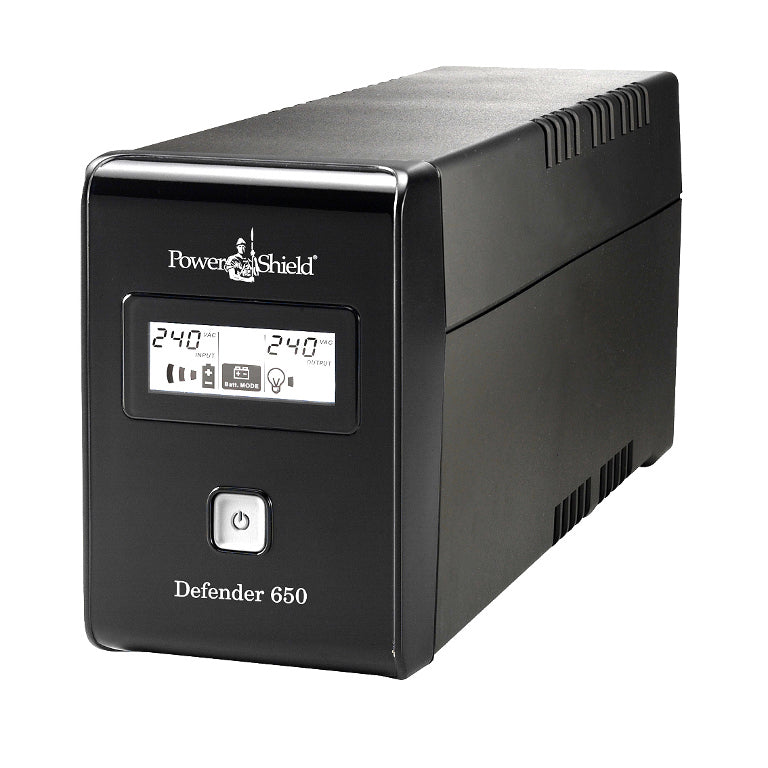 PSD650 - PowerShield Defender 650VA/390W UPS, AVR, LCD display, 2 AU outlets, user-replaceable batteries, 2-year warranty