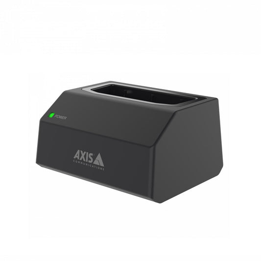 AXIS W700 Docking Station 1 Bay charges the battery and ensures easy data offloading of a single body worn camera.
