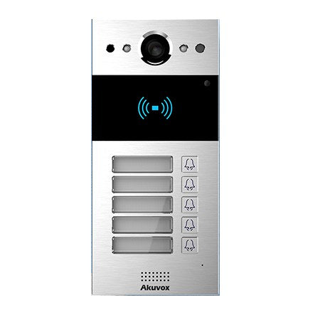 SIP INTERCOM WITH FIVE 5 BUTTON VIDEO & CARD READER