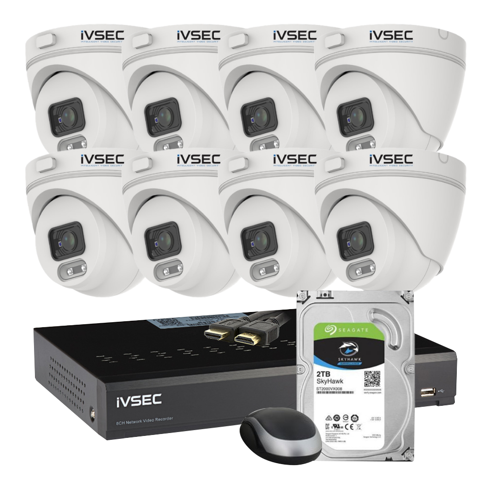 LVK-0008B - LX SERIES KIT 8 X NC000XA 4MP IP CAM  NR008XB-2TB 8 x PoE NVR 4K BASIC IVS