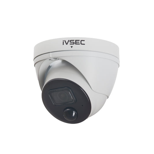 IVSEC TURRET IP CAMERA 5MP 2.8MM FIXED LENS 20FPS POE IP66 30M IR PIR MIC WDR