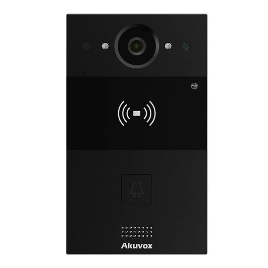AK-R20ABLK-ONWALL - SIP INTERCOM WITH ONE BUTTON VIDEO & CARD READER BLACK