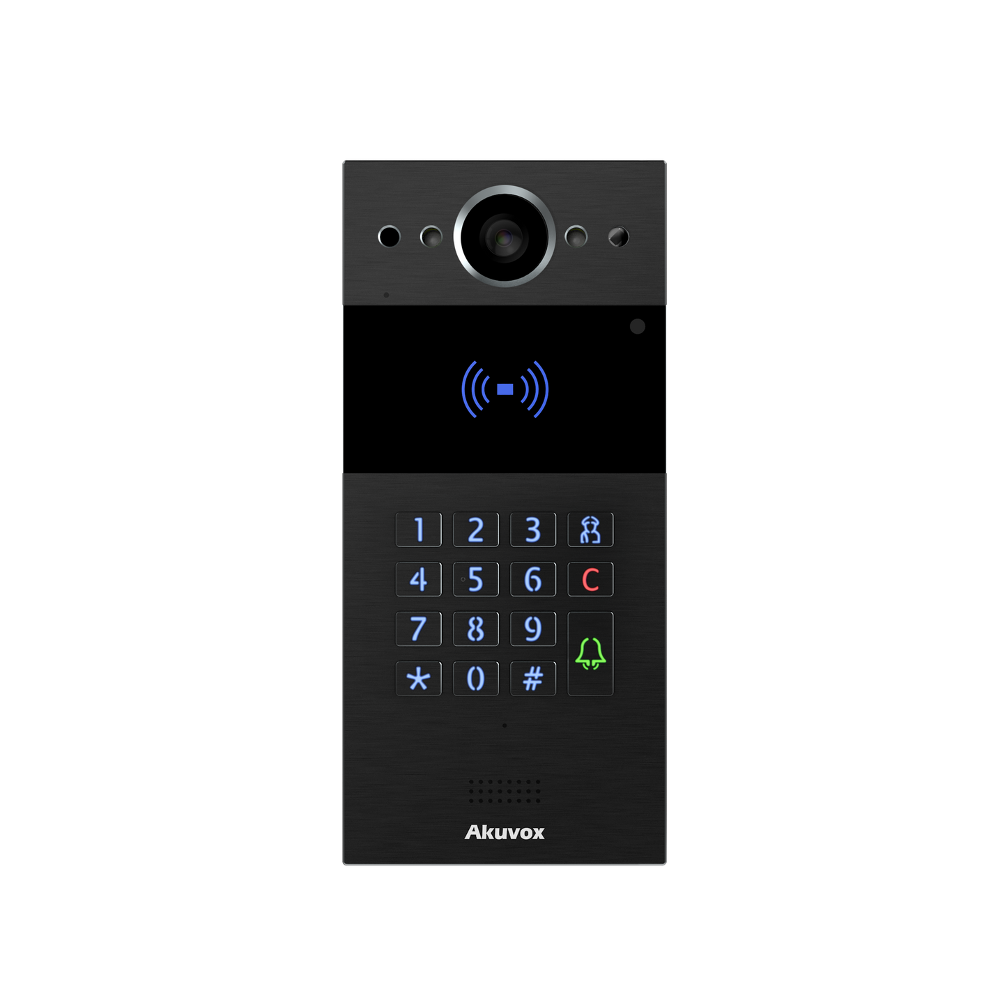 SIP INTERCOM WITH KEYPAD AND RF CARD READER BLACK BLACK