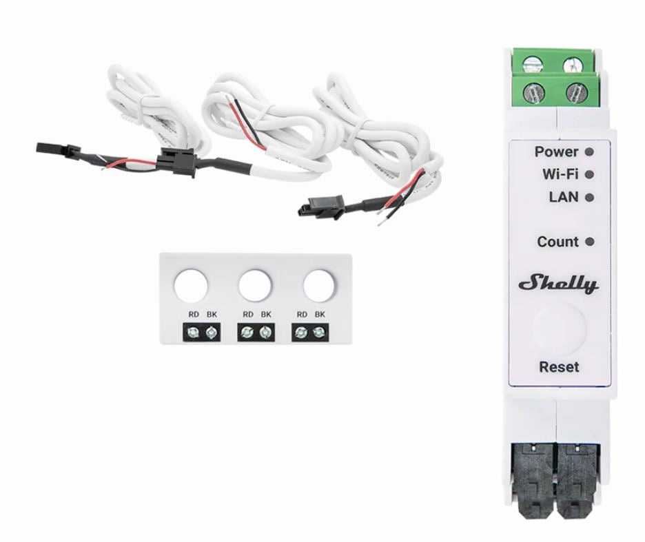 SH-SHELLY3EMP3CT - SHELLY THREE PHASE DIN RAIL ENERGY METER PRO 3CT