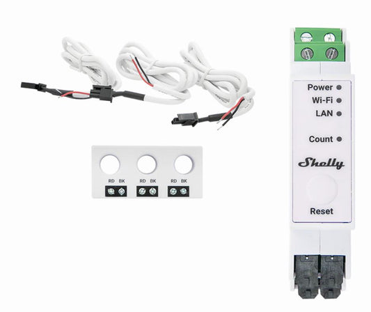 SH-SHELLY3EMP3CT - SHELLY THREE PHASE DIN RAIL ENERGY METER PRO 3CT