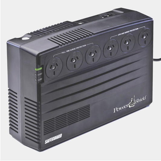 PowerShield SafeGuard 750VA/450W Line Interactive, Powerboard Style UPS with AVR, Telephone or Modem Surge Protection. Wall Mountable.